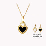 Reversible Heart Lock Necklace