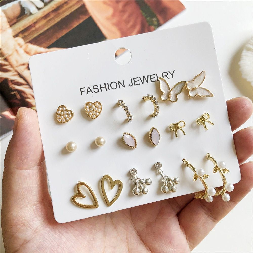 Minimal Everyday Earring Set (9 Pairs)